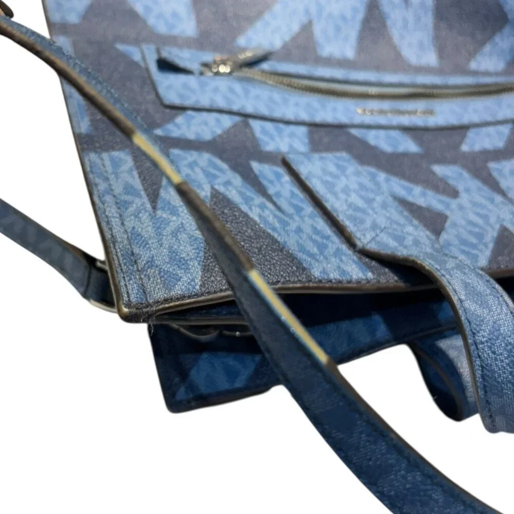 Michael Kors Kenly Large Logo Print Tote Blue (Chambray)